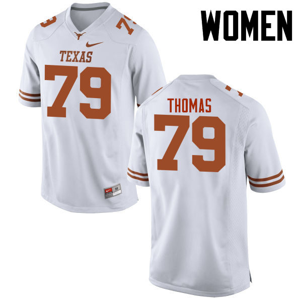 Women #79 Garrett Thomas Texas Longhorns College Football Jerseys-White